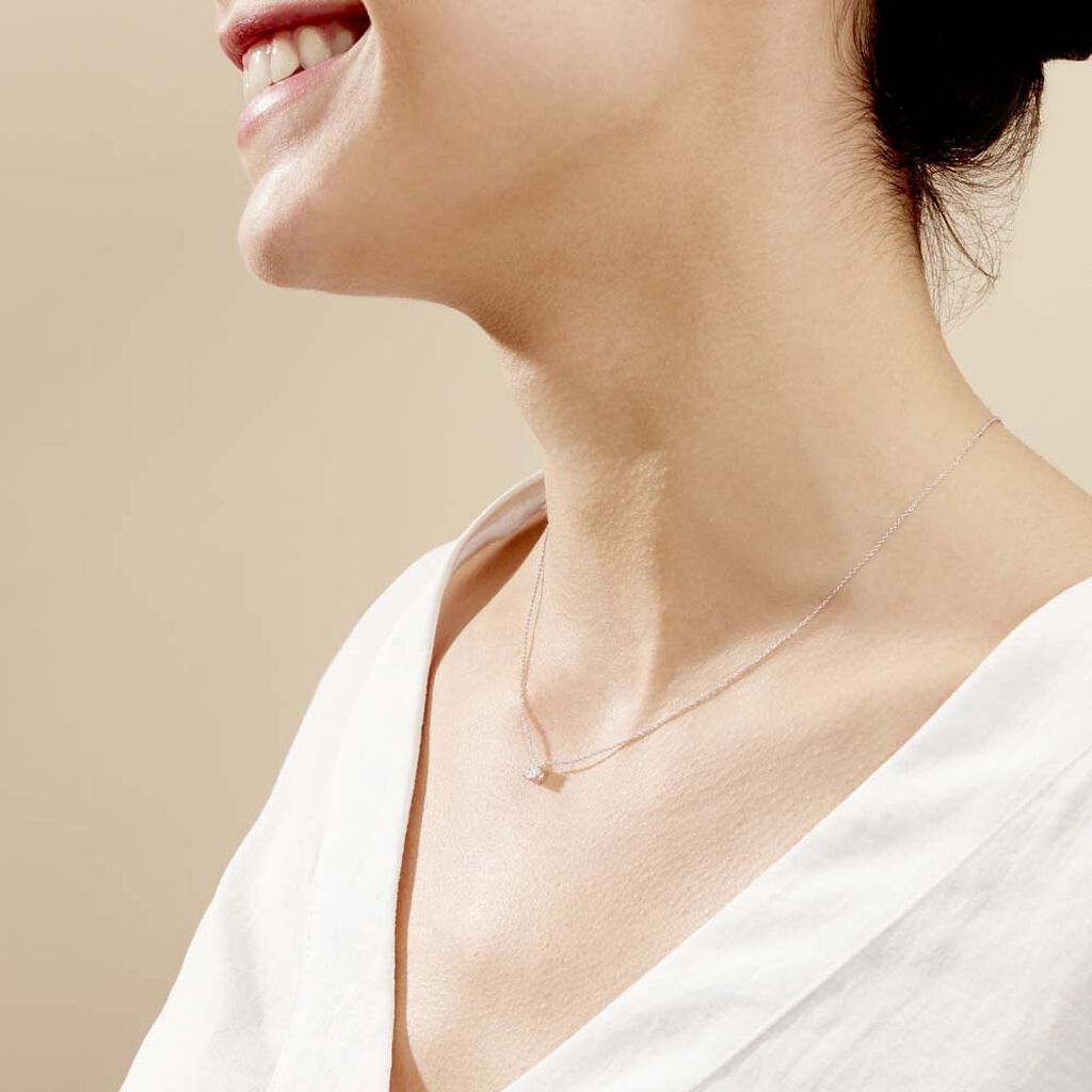 Collier Aphrodite Or Blanc Diamant