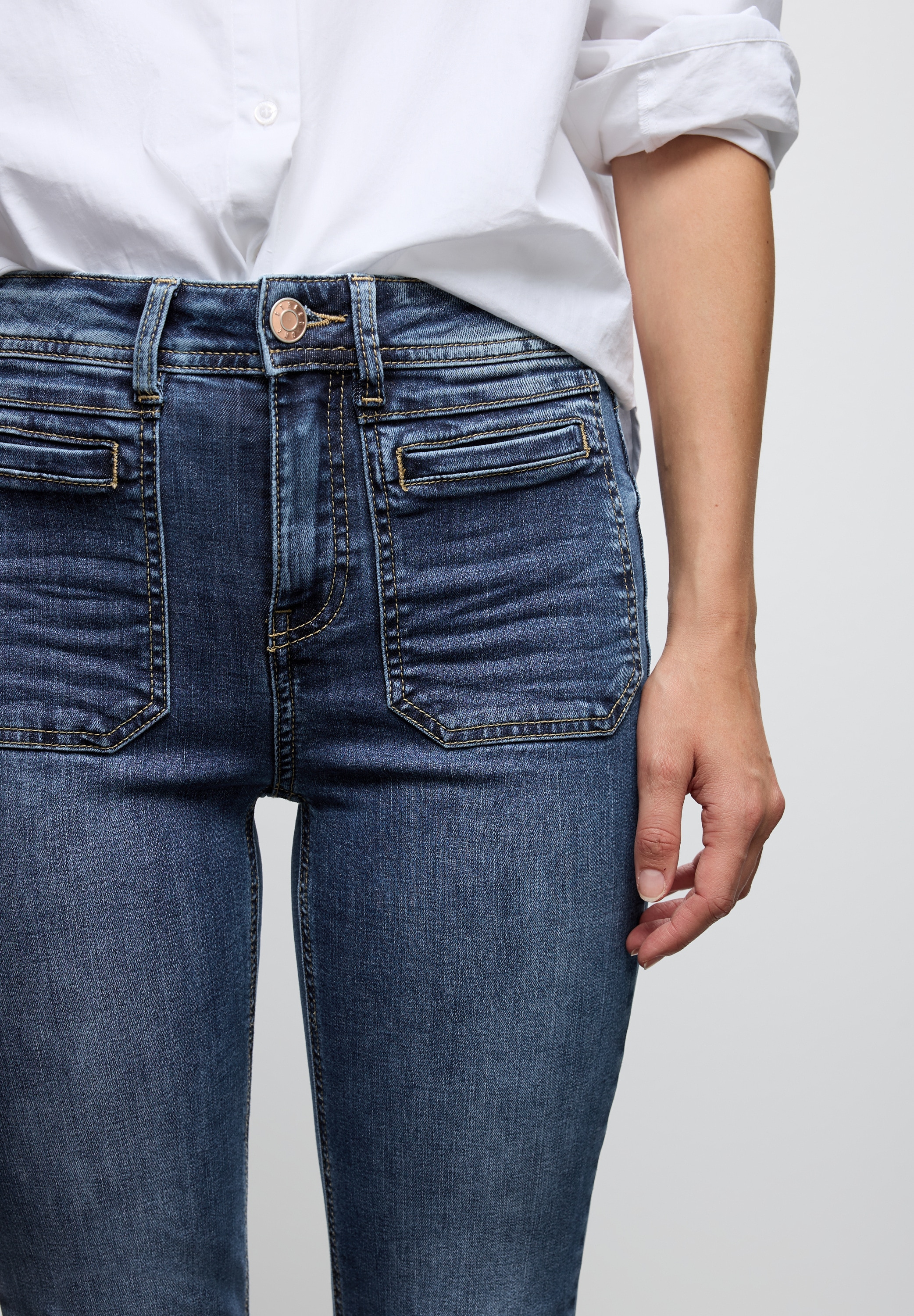STREET ONE Bootcut-Jeans mit Taschen