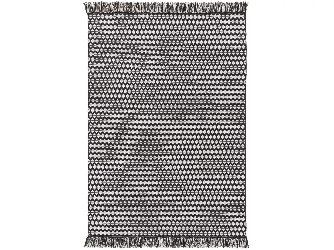 Tapis fabriqué à partir de matériaux recyclés Morty Noir & Blanc 200x300 cm