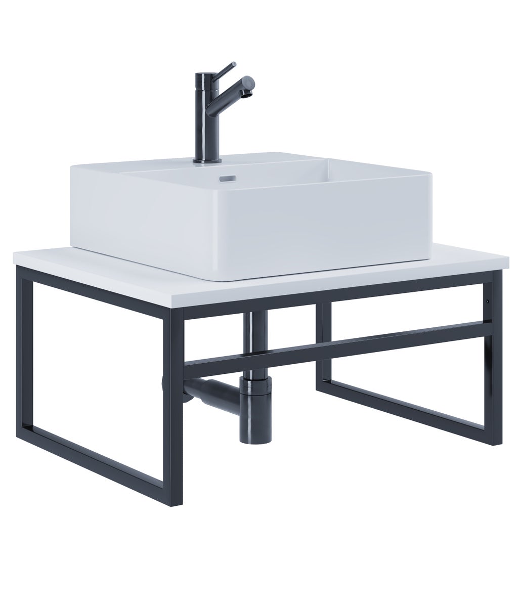 2-delige wastafelset Bitila 60 Zwart/Wit
