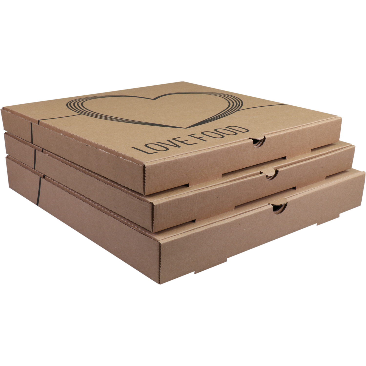 Pizzadoos, Americano Love Food, golfkarton, 33x33x4.5cm, americano, bruin
