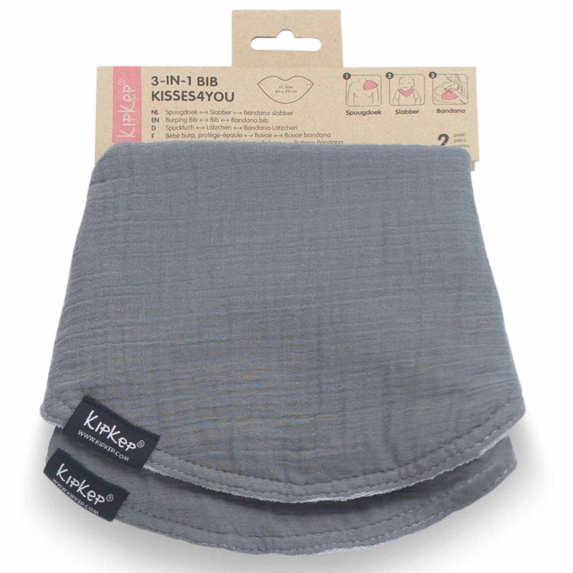 KipKep 3-in-1 slab 2-pack grijs