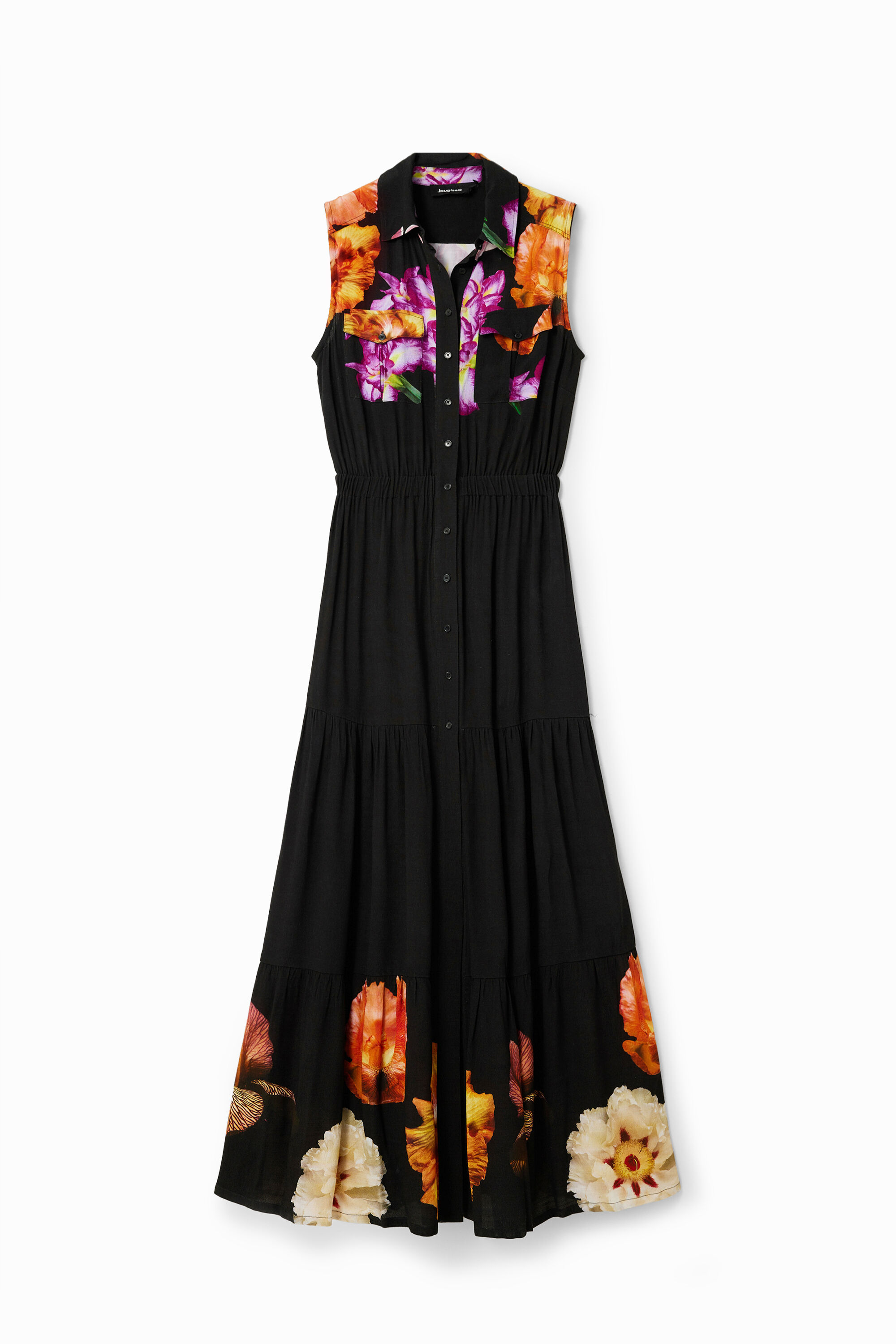 Vestido longo floral estilo camisa da M. Christian Lacroix