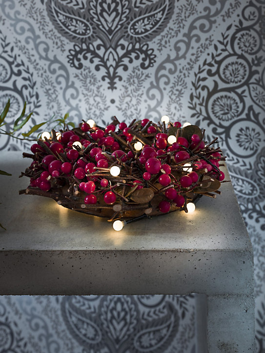 Guirlande lumineuse à motifs 50 LED intérieur blanc chaud cable noir