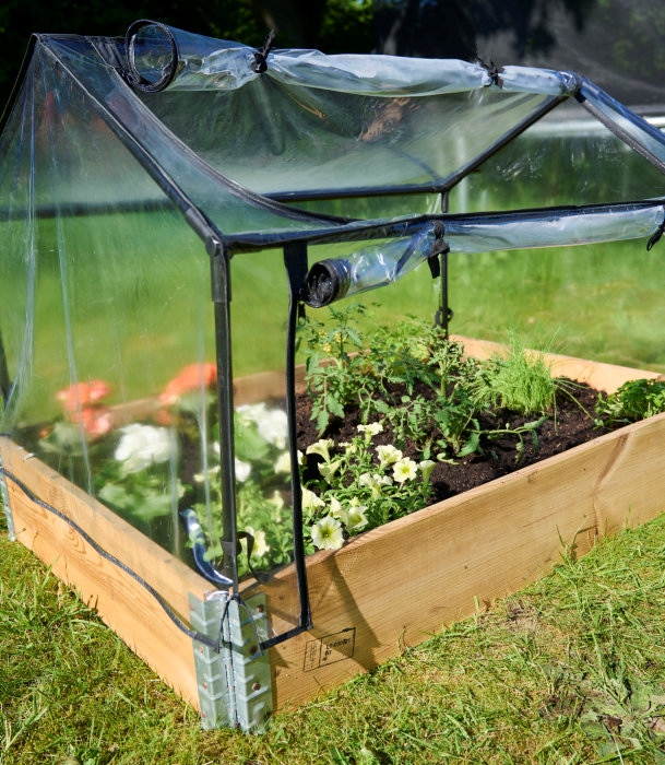 Minidrivhus 120 x 80 cm stål m/plastdug - Garden