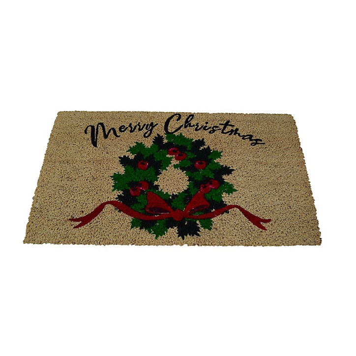 Paillasson de Noël en fibre de coco naturelle Merry Christmas 40 x 60 cm GoodHome