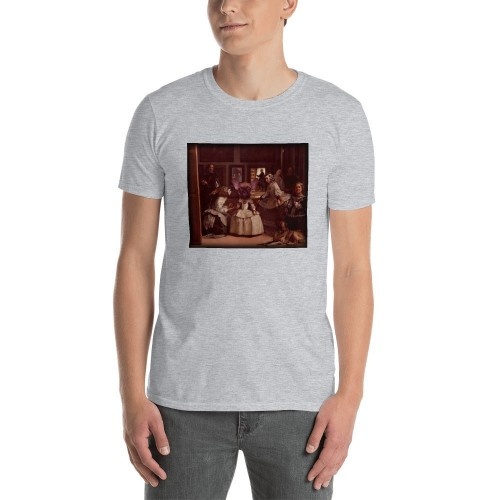 Camiseta masculina Mascochula, Las Meninas, personalizada com seu animal de estimação, cinza
