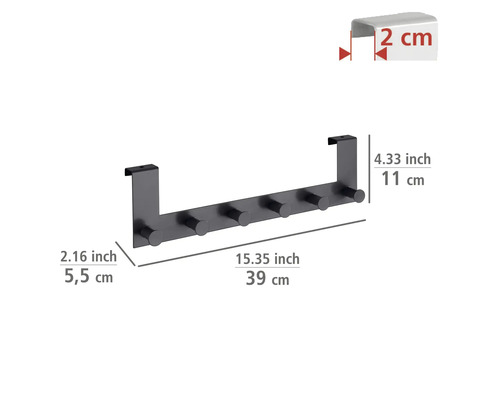 Deurhaakrail Wenko Celano zwart mat 25653100