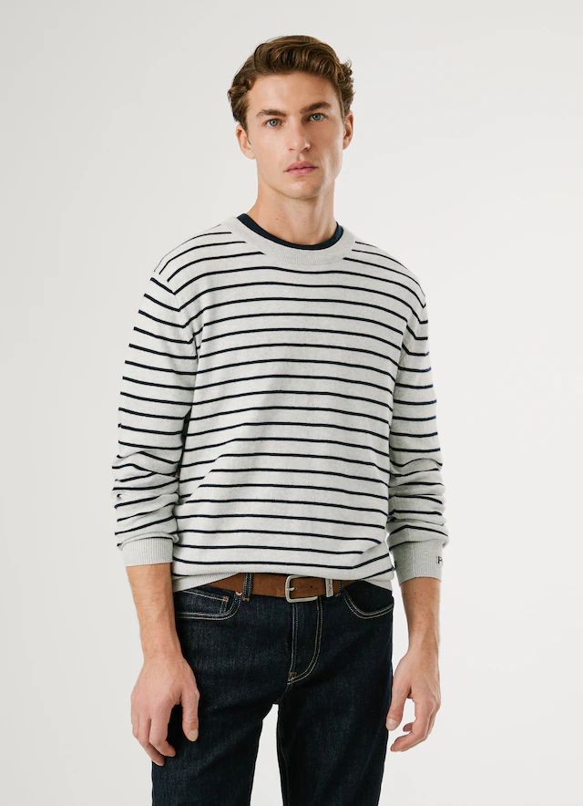 Pepe Jeans Rundhalspullover »ANDRE STRIPES«, mit Kaschmir-Anteil, gestreift