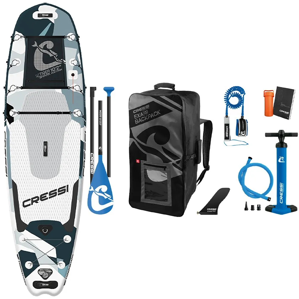 Cressi Tiger Shark 10´2´´ Aufblasbares Paddle-Surf-Set