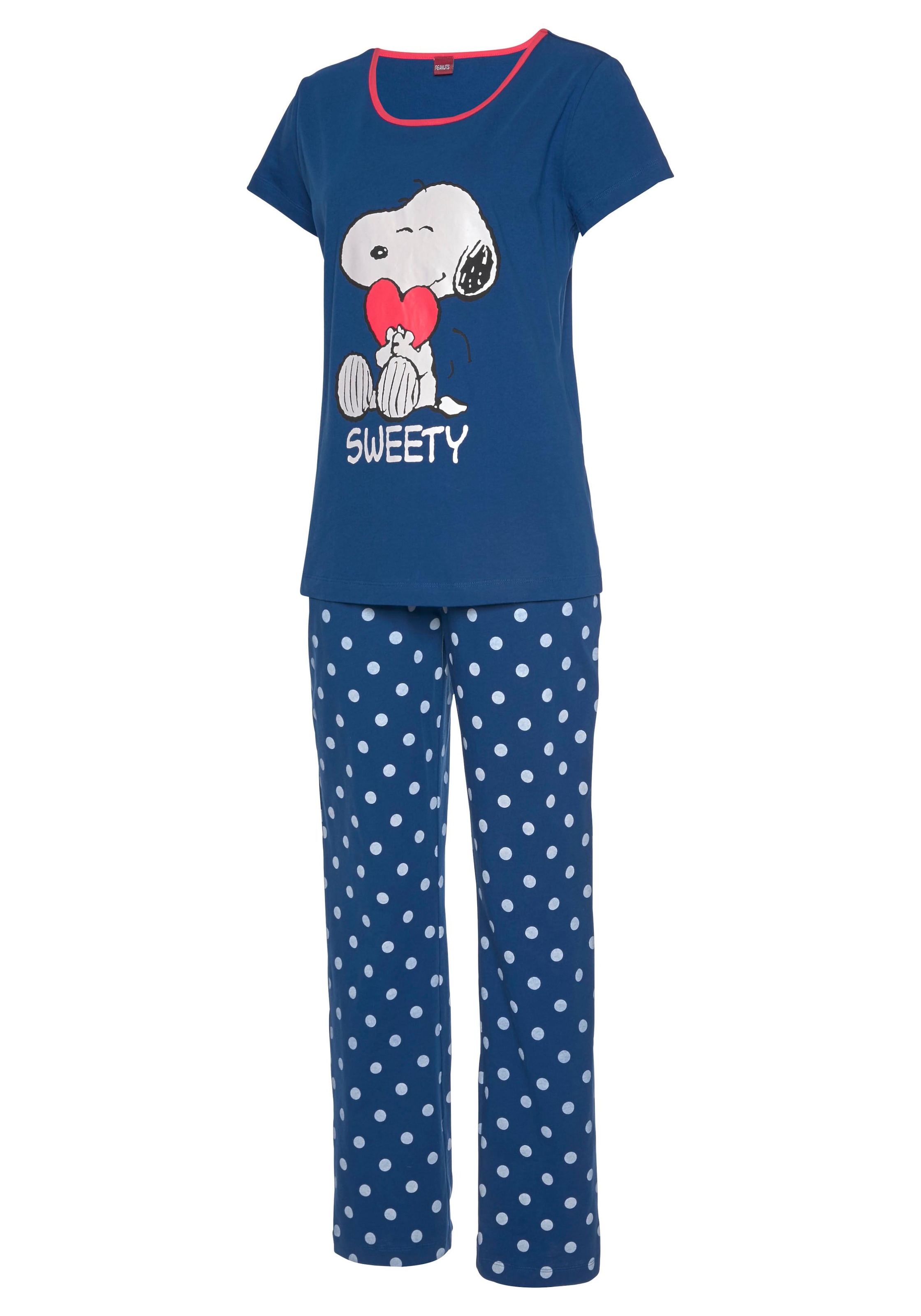 Peanuts Pyjama, 2 Stk. mit Snoopy-Druck und Pünktchen-Hose
