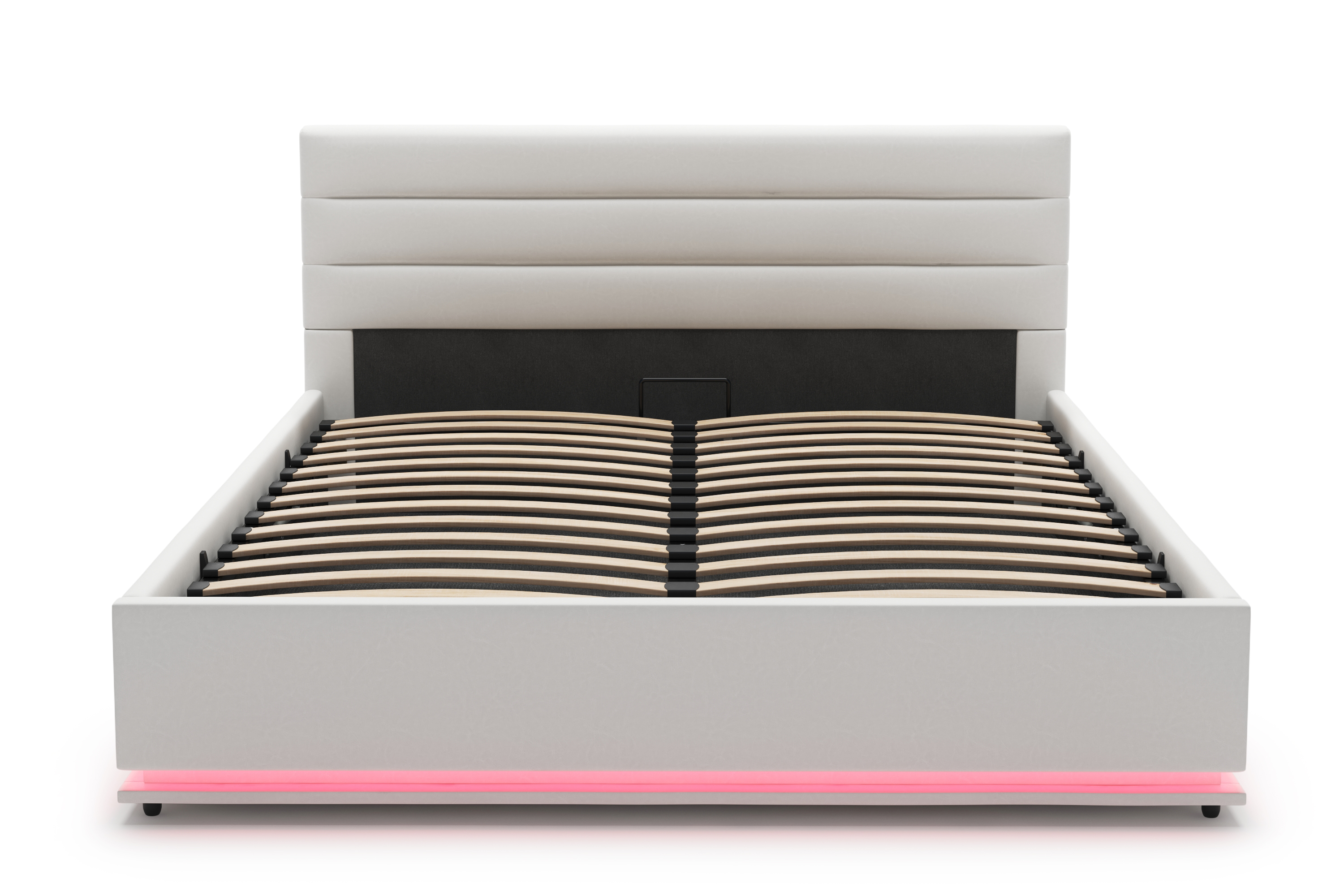 Lederbett LED STARDUST 140 x 200 cm weiss