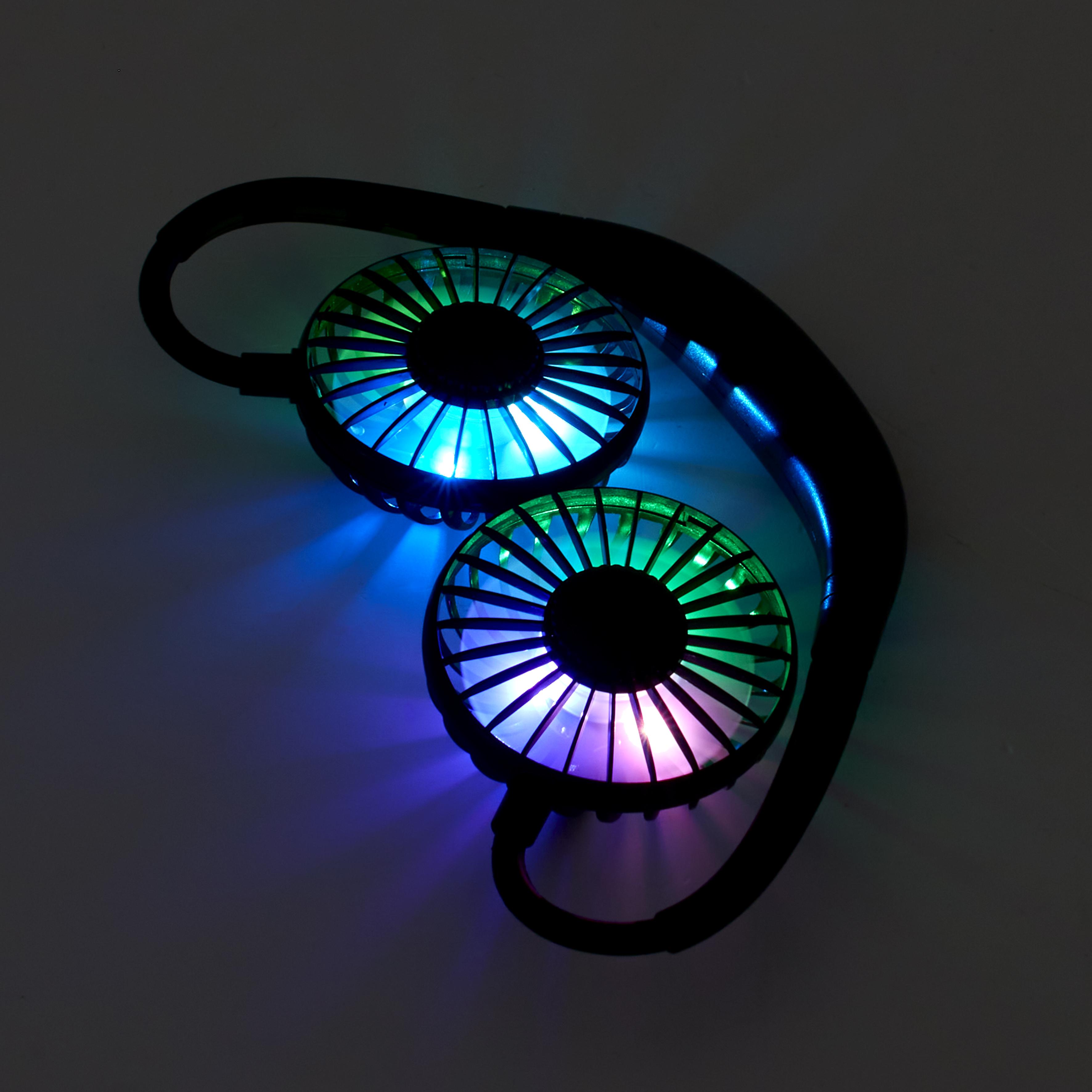 VENTILATEUR RECHARGEABLE TOUR DE COU LUMINEUX