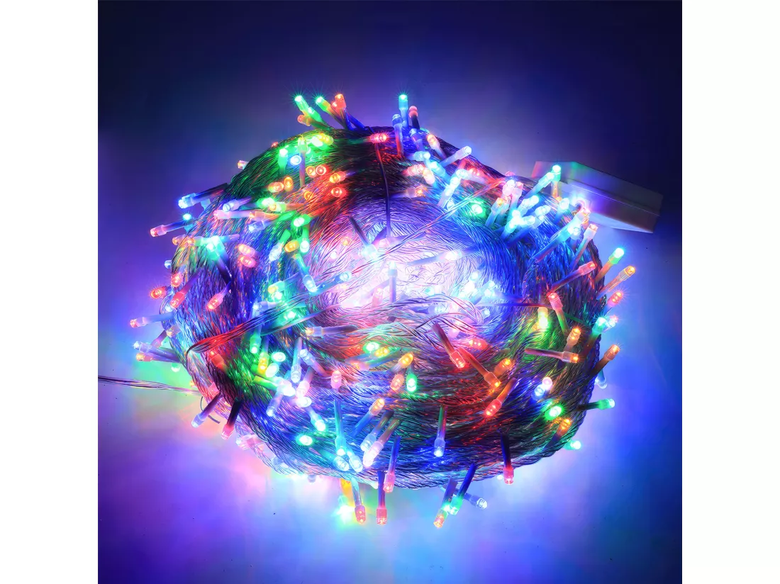 Guirlande lumineuse LED, 600 lumières par 100 mètres, 8 modes, fonction de minuterie, lumières étoilées