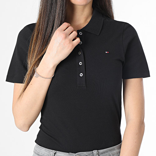 Polo Manches Courtes Femme 1985 Slim Pique 7823 Noir