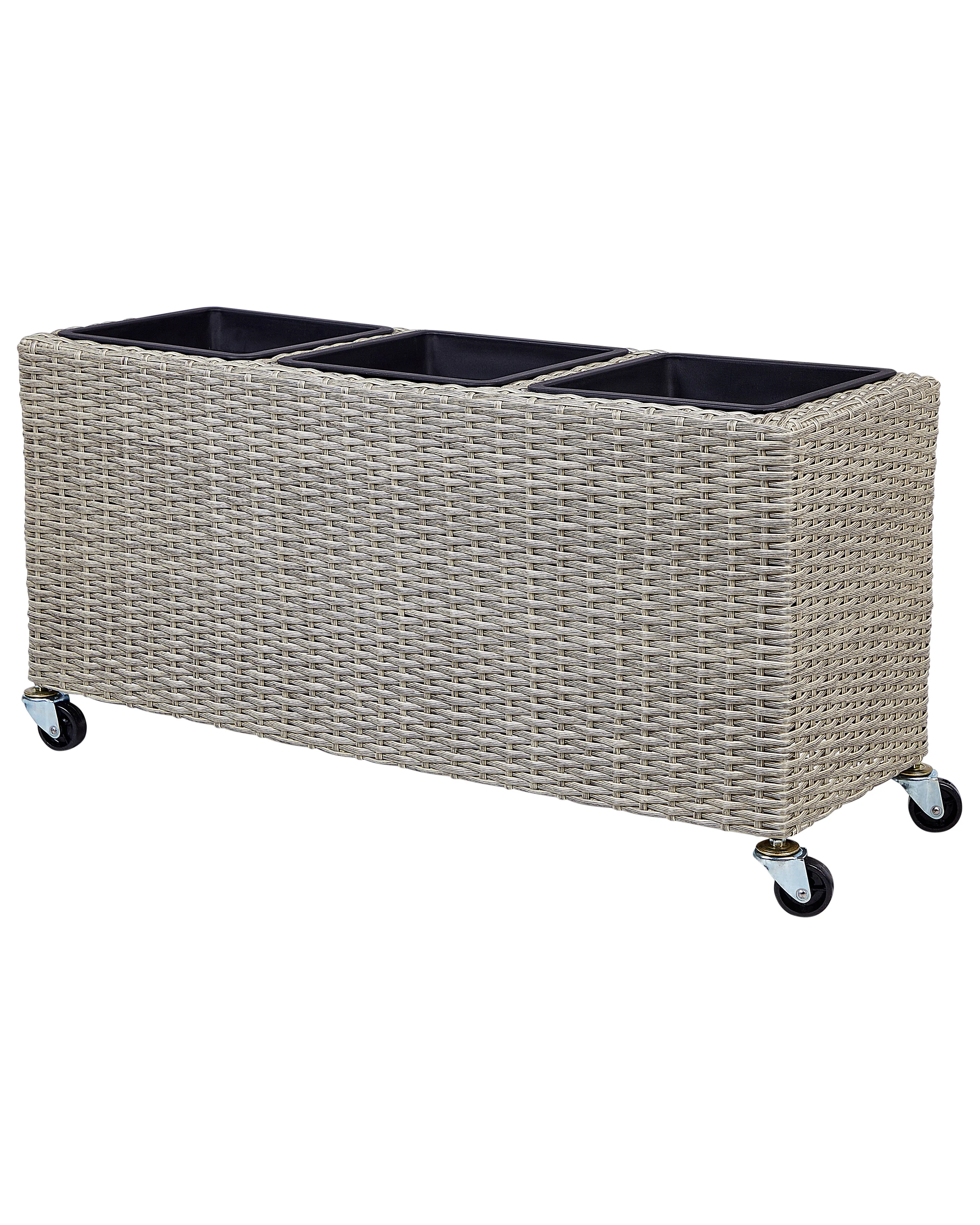 Bloempot BELLIS PE rotan 82 cm Lichtbruin