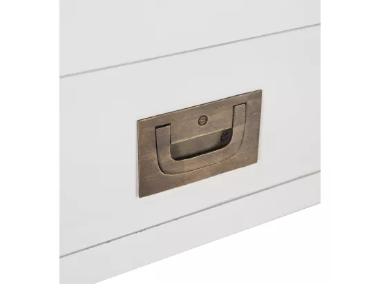 Console bois massif de mindi blanc Kourame 110cm