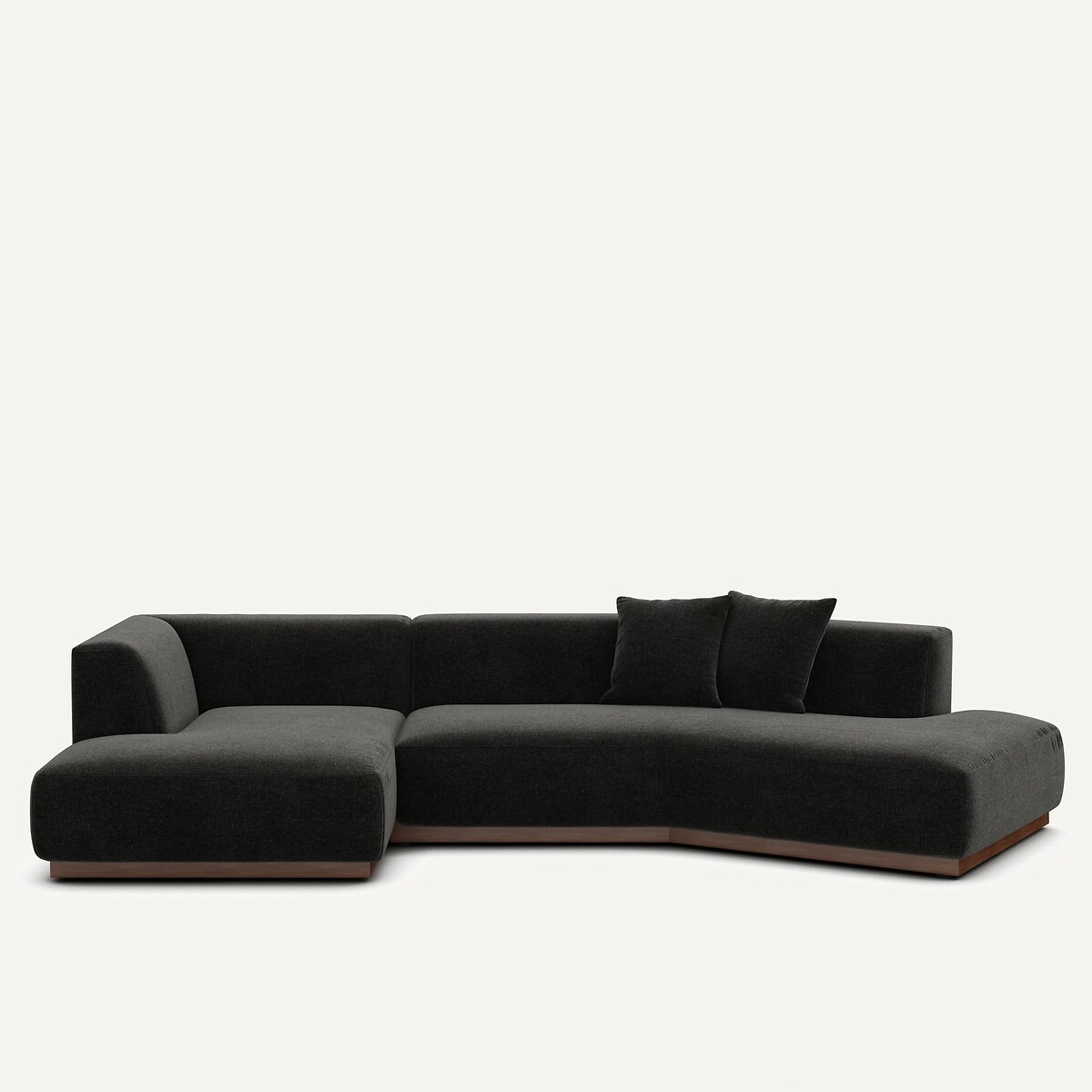 AM.PM<br>Sofá de canto aberto em veludo chenille, Jacopo