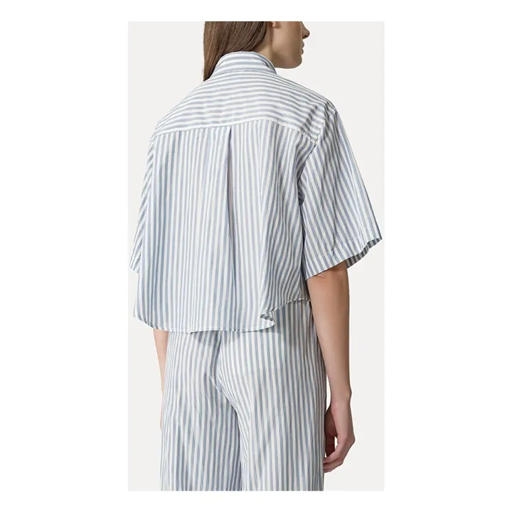 Forte Forte Chemise Boxy Rayures Taffetas | Bleu ciel