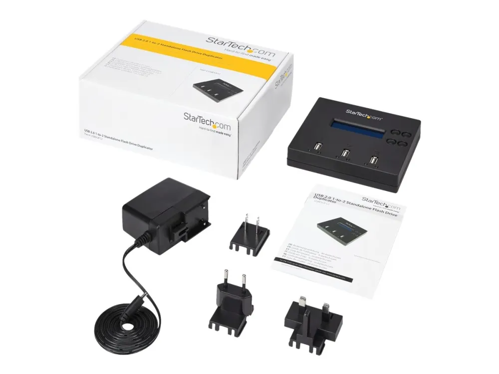 StarTech.com 1:2 Standalone USB Duplicator and Eraser - Memory Stick Cloner - USB 2.0 Flash Drive Copier / Thumb Eraser (USBDUP12) - USB drev duplikator - 2 bays - for P/N: SVA5H2NEUA