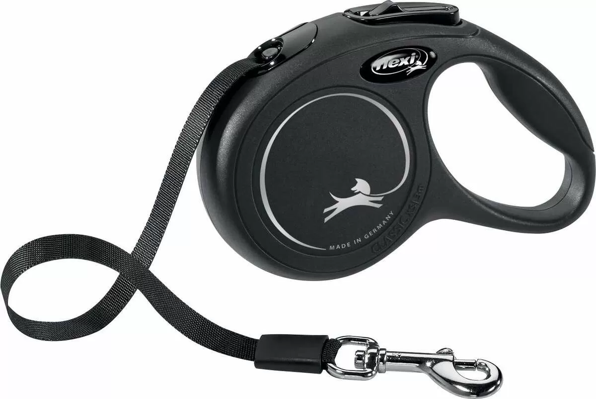 Flexi hundesnor New Classic bånd S, 5M, 15KG - sort