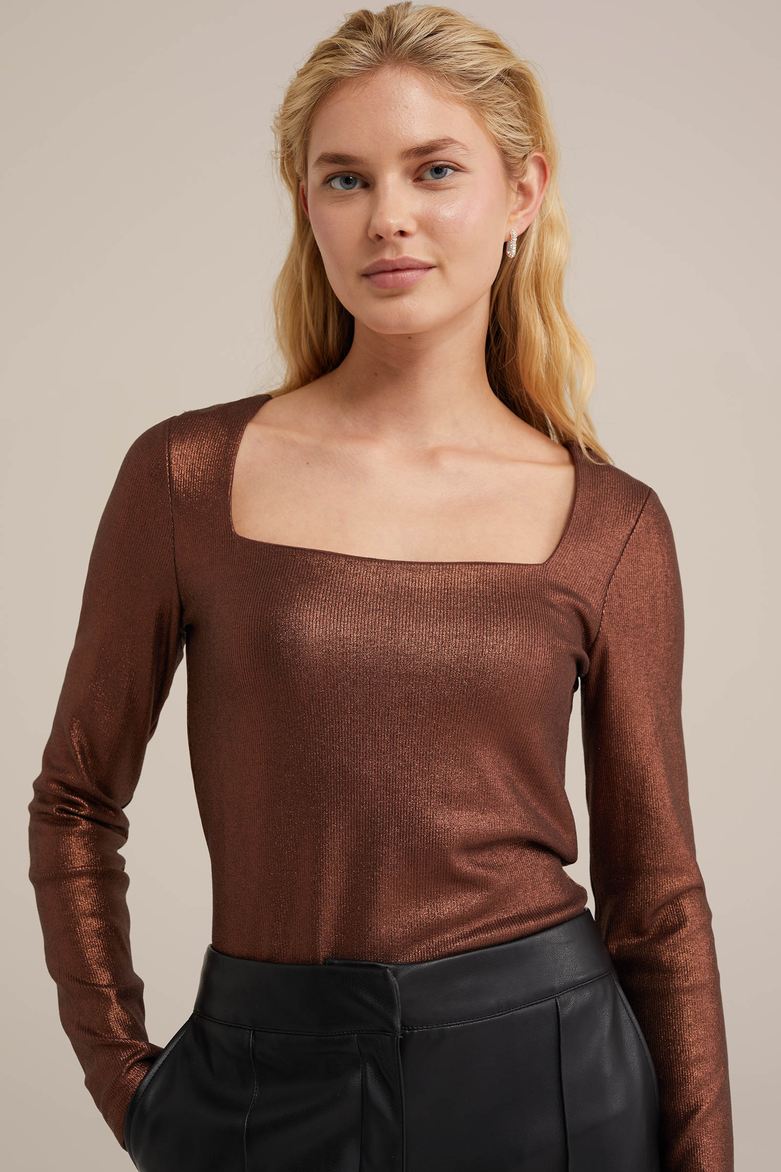 metallic top WE Fashion Brons