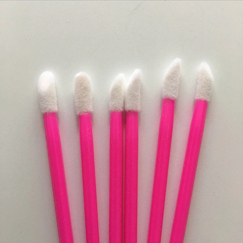 (50er Set) Einweg Lippenpinsel Kosmetik Lidschatten Applikator  - Rosa