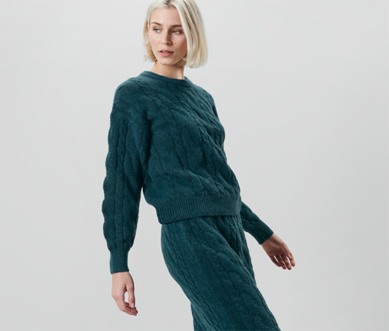 Strickpullover, petrol