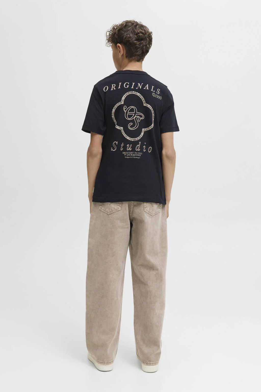 JACK & JONES JUNIOR loose casual broek lichtbruin