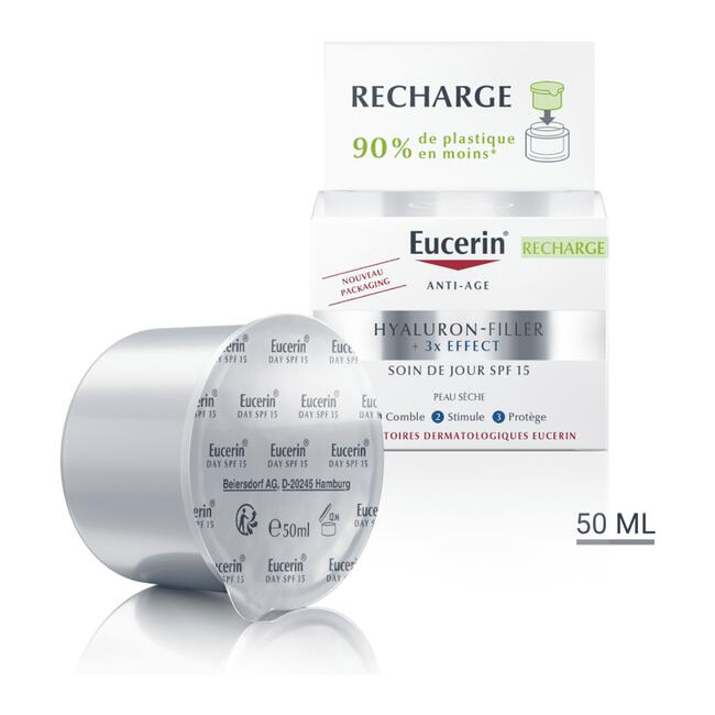 Eucerin Hyaluron-Filler + 3x EFFECT Dagcrème SPF15 Navulling 50 ML
