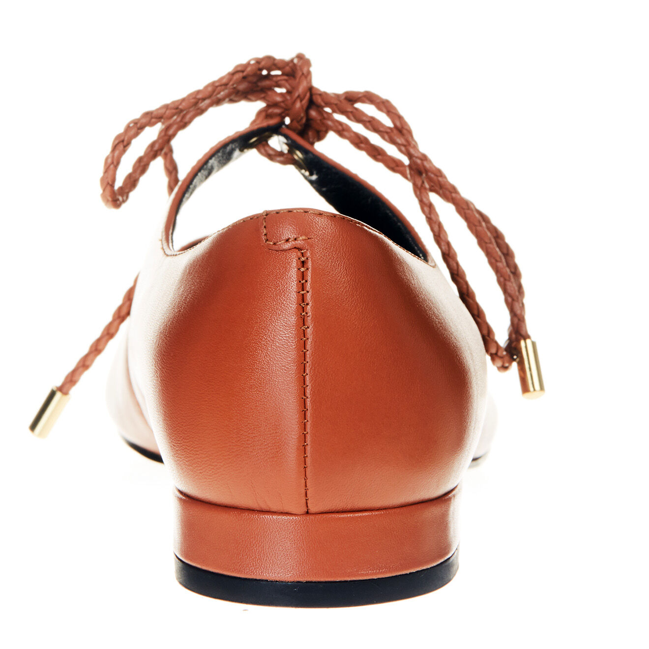 What For Ballerines lacées en Cuir rosé foncé
