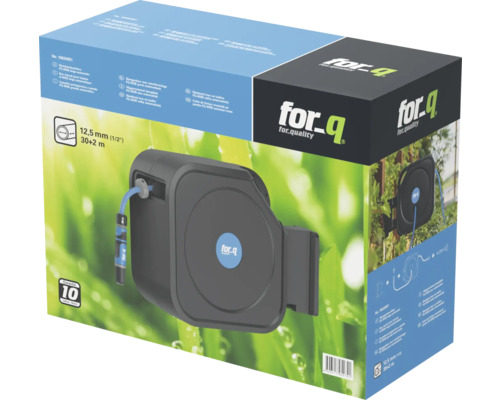 Wandslangbox voor_q FQ-WSB groot met automatische oprolfunctie inclusief 30m tuinslang 1/2
