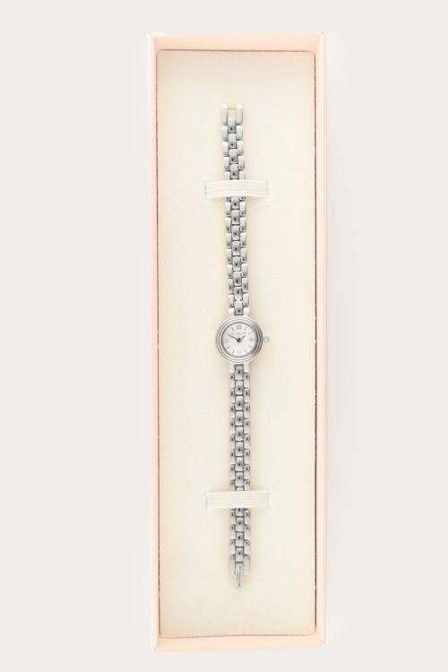 Minimalistische ronde horloge met schakels