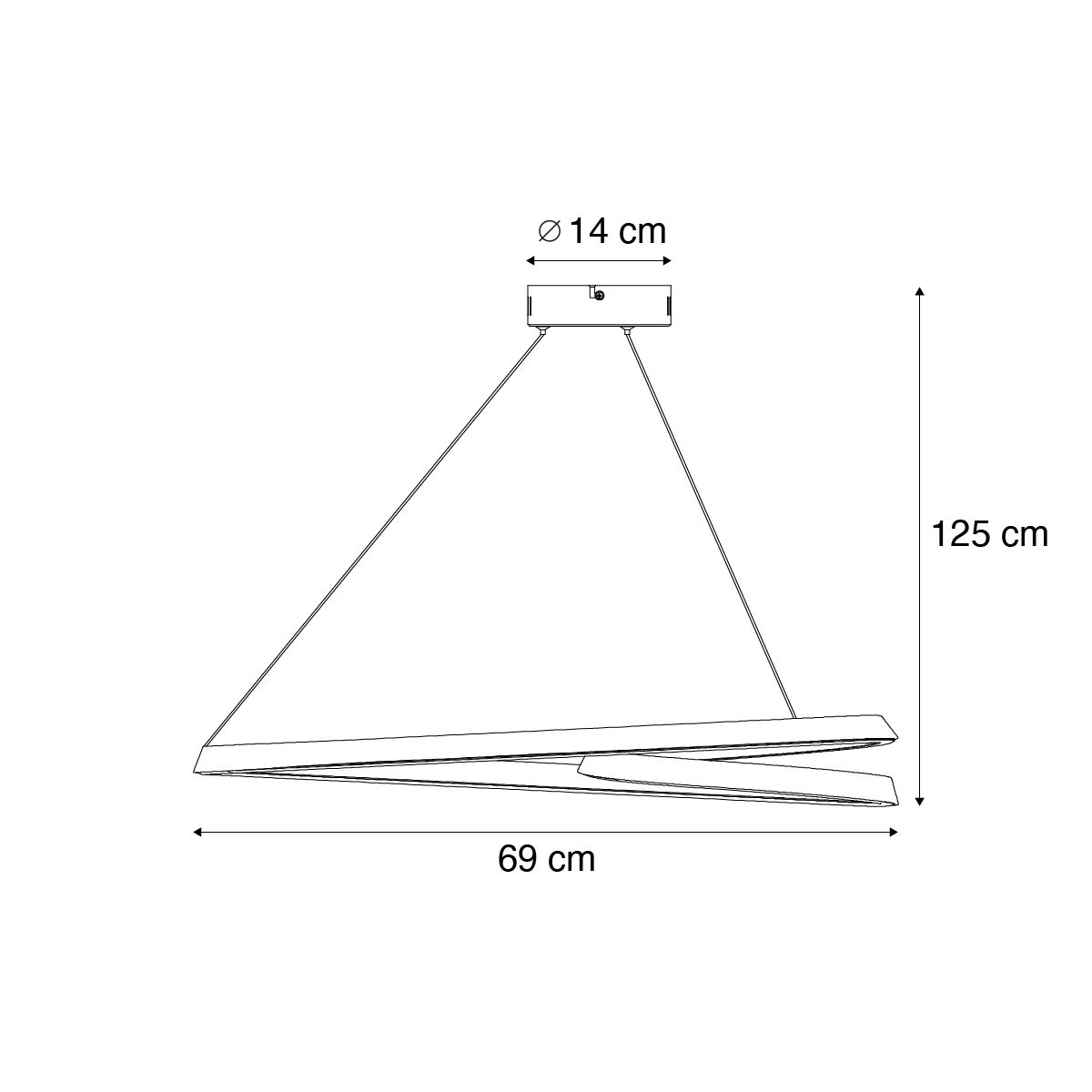 Scandinavische hanglamp zwart 72cm incl. LED 3-staps dimbaar - Circuit