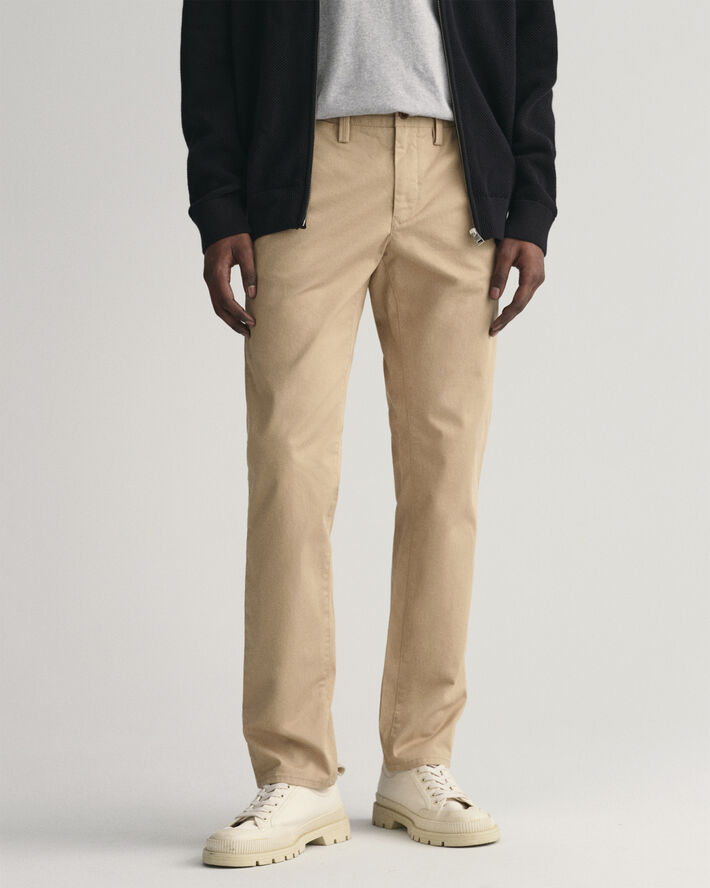 Gant SLIM TWILL CHINOS Dark khaki