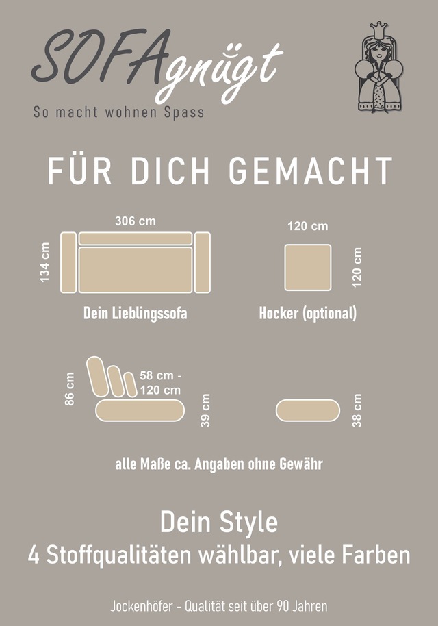 Jockenhöfer Gruppe Big-Sofa »Moldau XXL, B: 306 cm« Mega-Sofa, mit Federkern & 4 Zierkissen