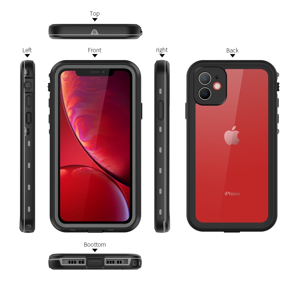 iPhone 11 Wasserfeste Outdoor Schutz Hülle (IP68) - Schwarz