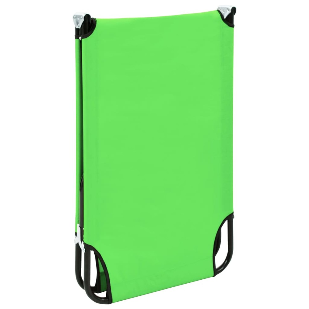 Transat chaise longue bain de soleil lit de jardin terrasse meuble d'extérieur pliable acier vert