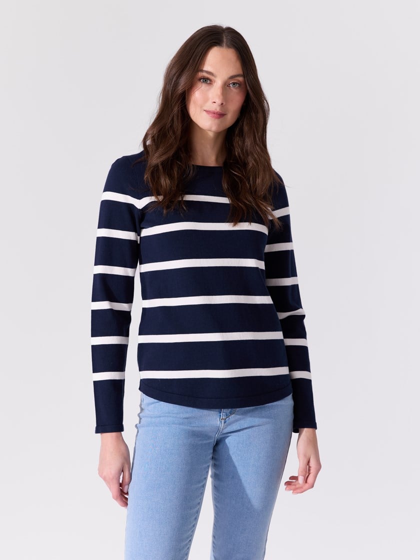 Lucilla stripet genser Navy Blazer