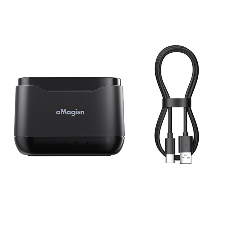 GoPro HERO13 Ladegerät 3-fach Ersatz Akku Ladestation Charger Micro SD Aufbewahrungsbox mit LED Anzeige   USB C Ladekabel - Schwarz