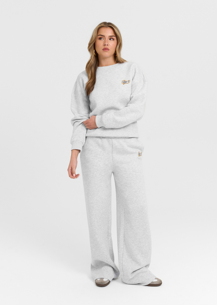 Patch sweater lichtgrijs