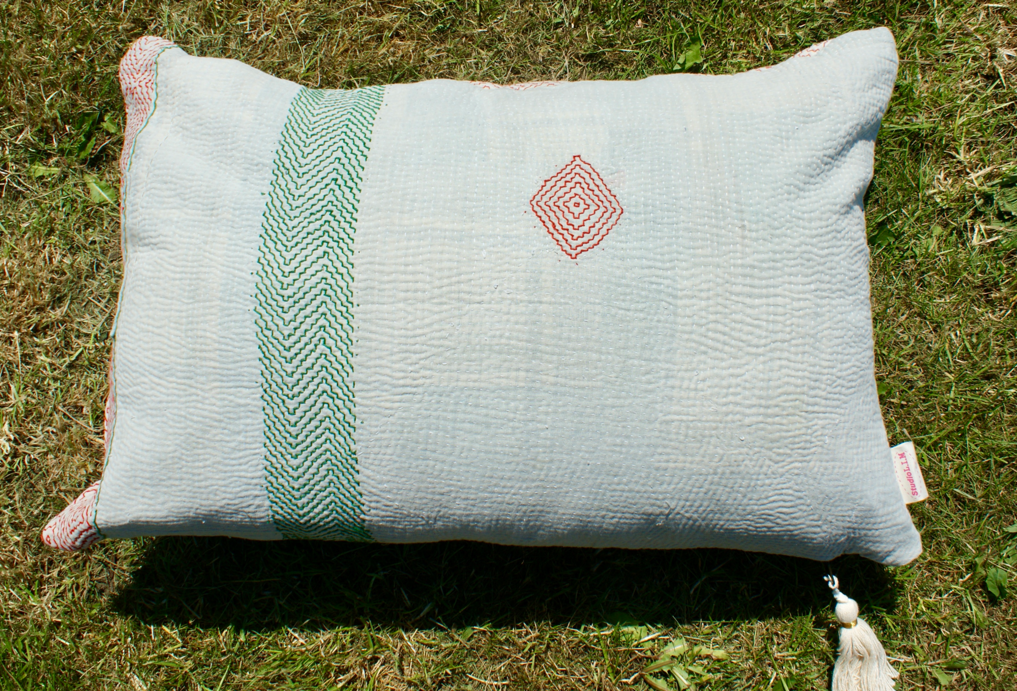 Kussen Kantha vintage 40x60 cm pastel