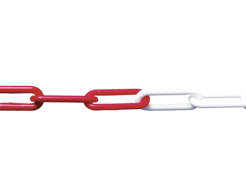 Pösamo kunststof ketting Ø 6 mm, 5 m, rood/wit, polybag