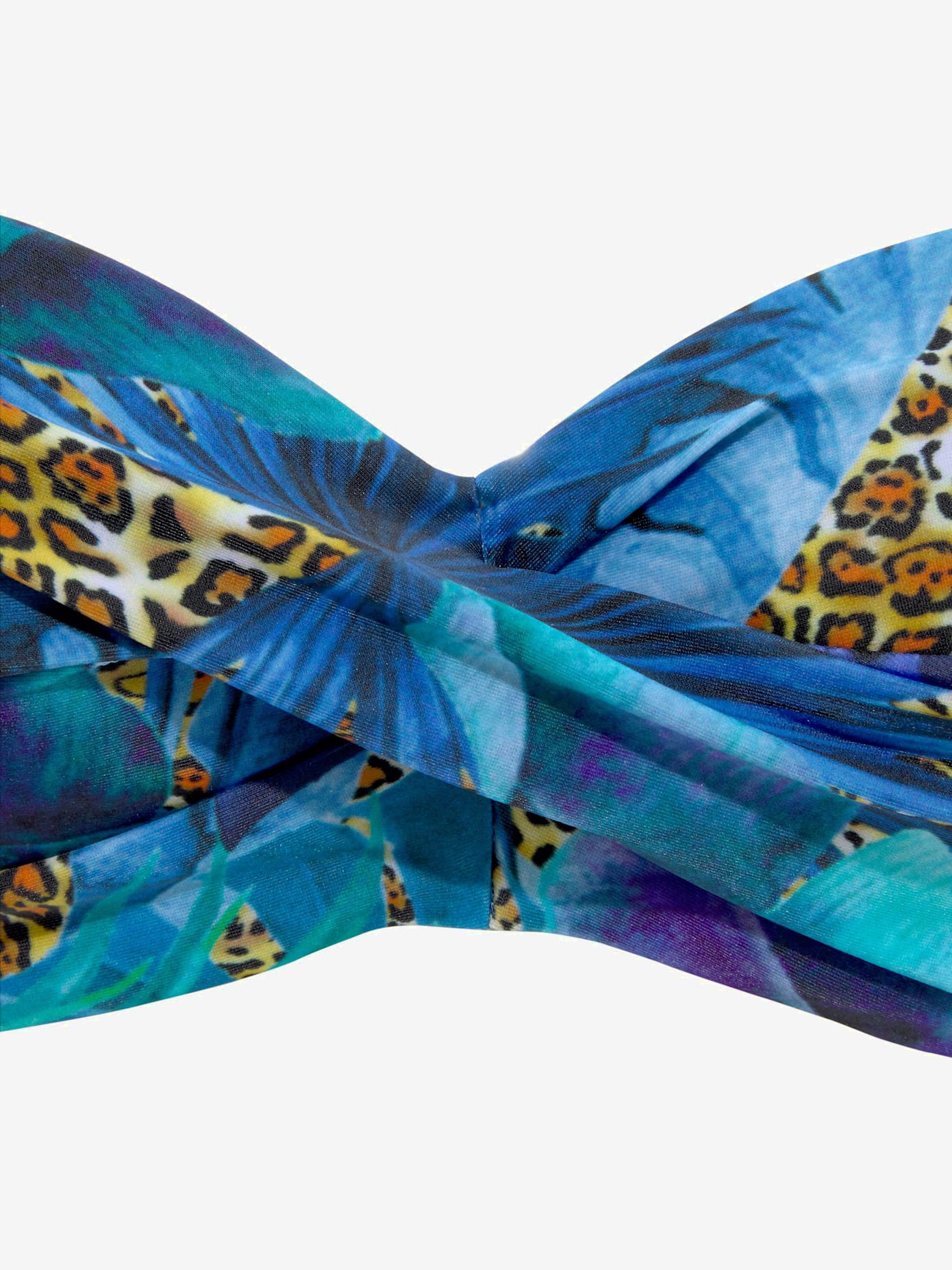 Maillot de bain bandeau à armatures aspect jungle