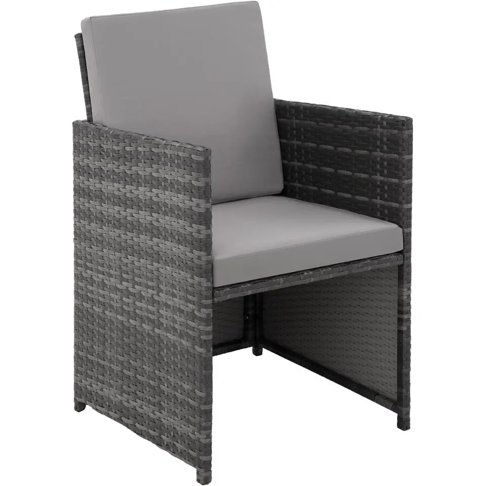 tectake - tuinset Malaga - wicker - grijs