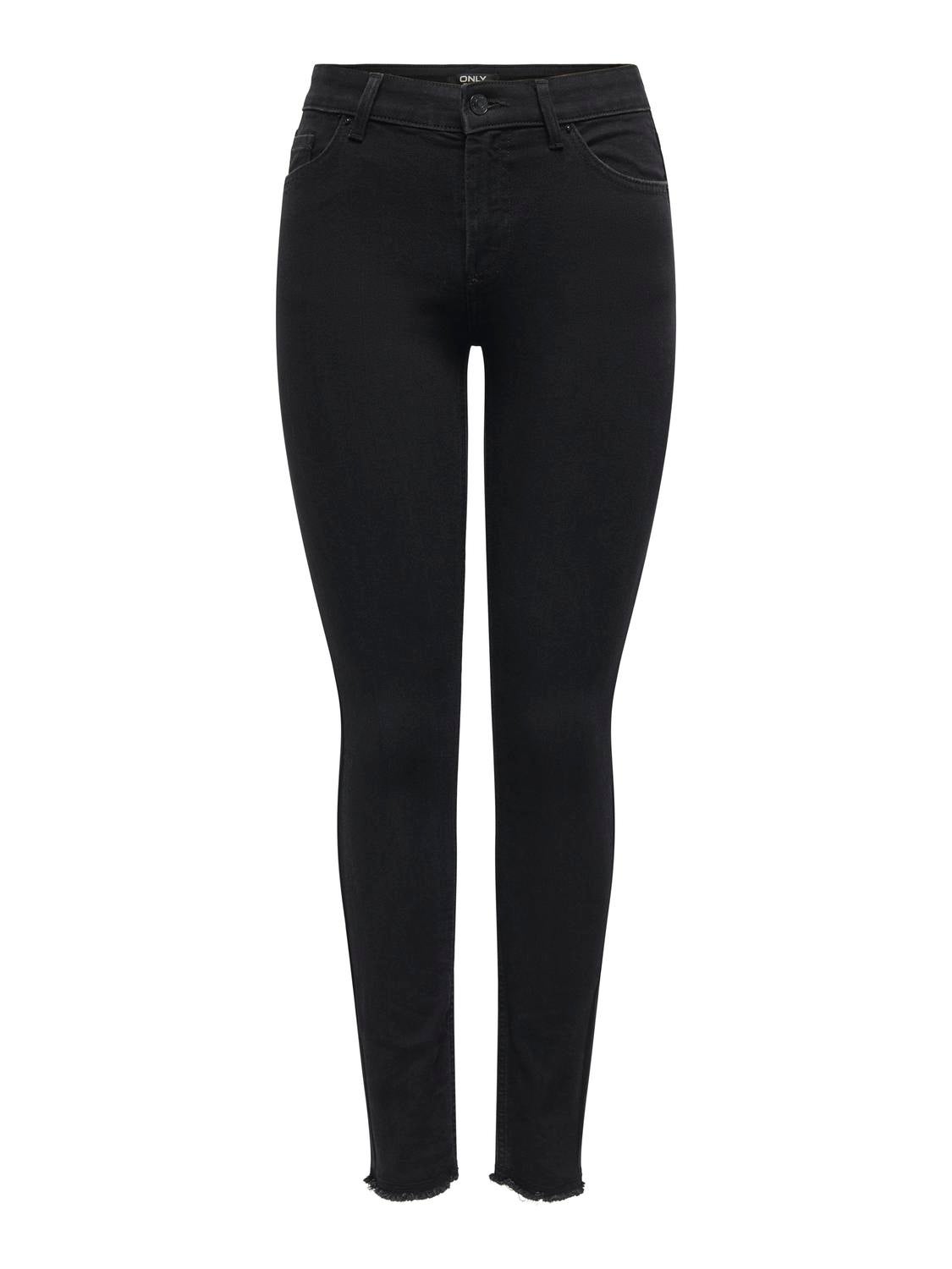 ONLHUSH Mittlere Taille Skinny Fit Jeans Black Denim