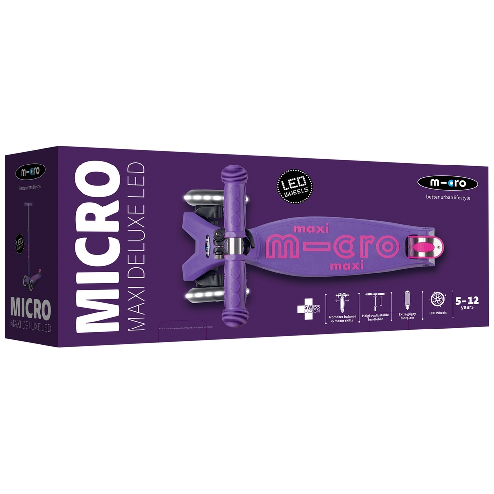 Maxi Micro Deluxe LED Lila Scooter