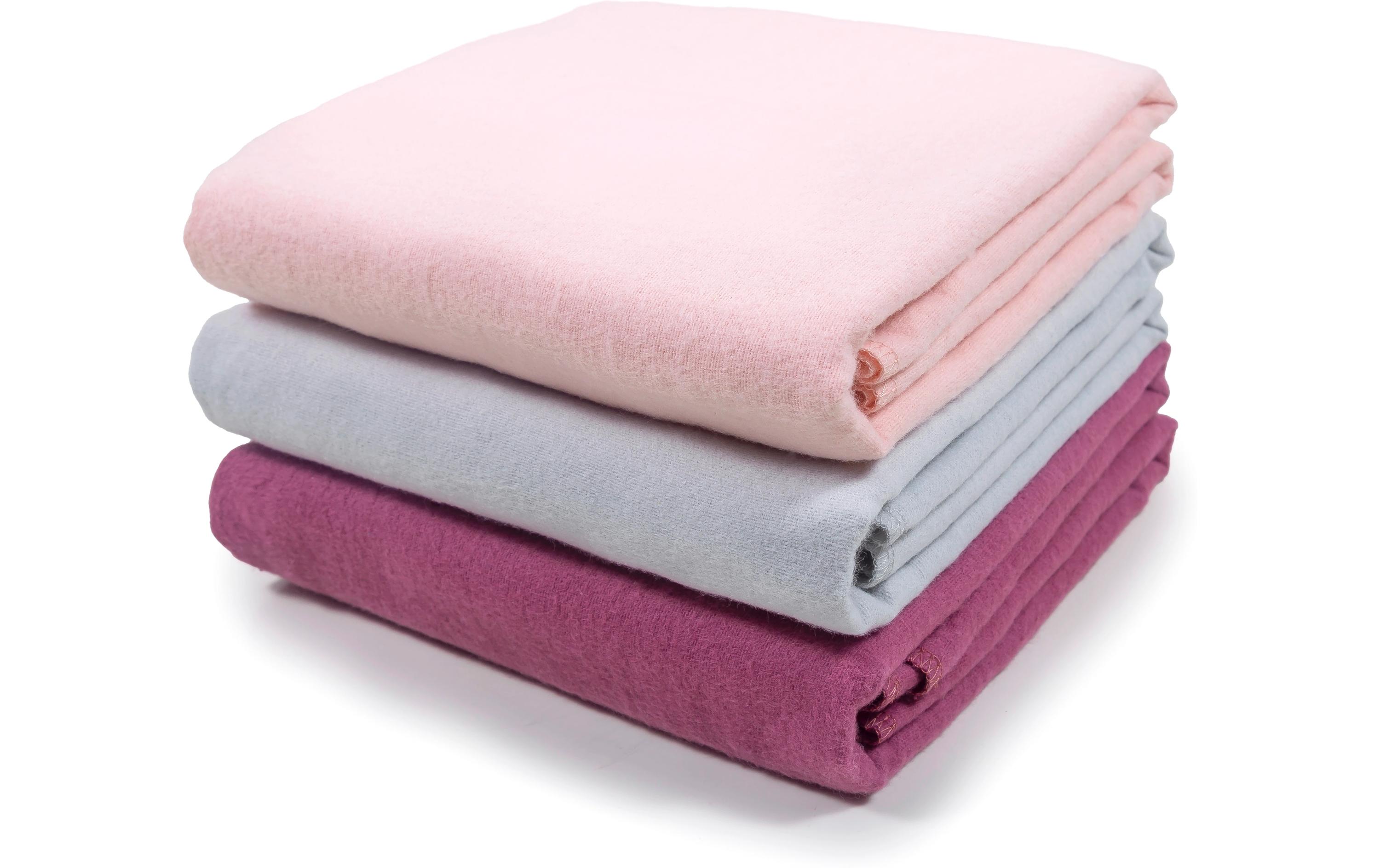 Moltontuch 3-er Set 80 x 80 cm, RosaFlanell Mulltücher Set