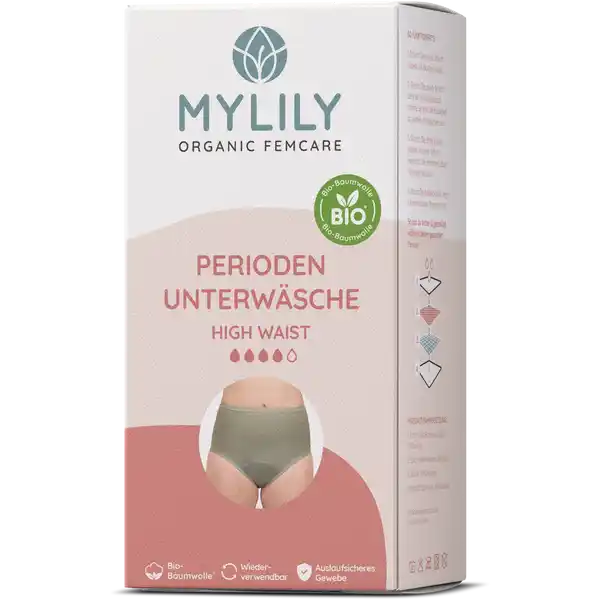 Periodenunterwäsche High Waist, Salbei - M