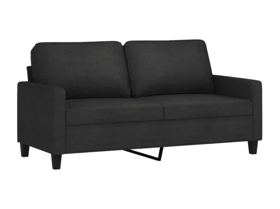 Canapé à 2 places Noir 140 cm Tissu